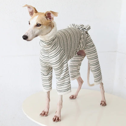 Striped Tie-Back Onesie for Italian Greyhounds & Whippets — product view 1