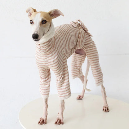 Striped Tie-Back Onesie for Italian Greyhounds & Whippets — product view 3