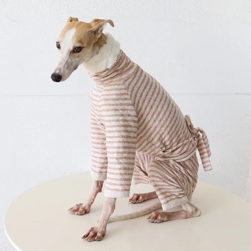 Striped Tie-Back Onesie for Italian Greyhounds & Whippets — product view 4