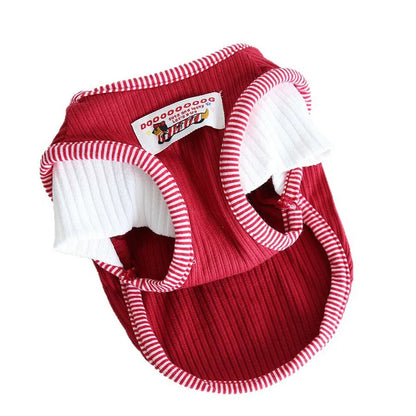 Retro Red Colorblock Pet T-Shirt — product view 5