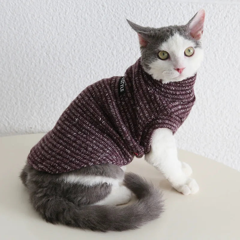 Striped Pet Sweater for Dogs & Cats — product view 7