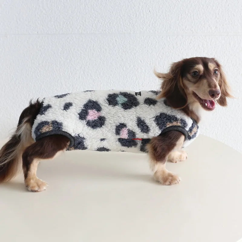Plush Pet Bodysuit — Leopard & Pastel — product view 2