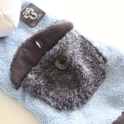 Blue & Gray Hooded Fleece Pet Coat — product view 4