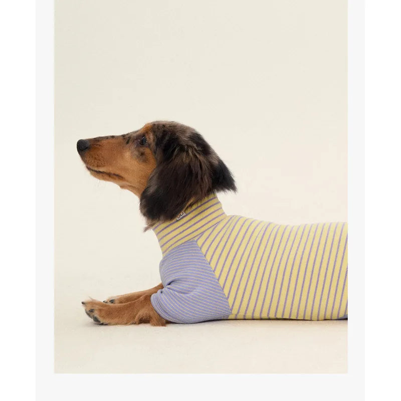 Colorblock Striped Dog Pajama Shirt — product view 12