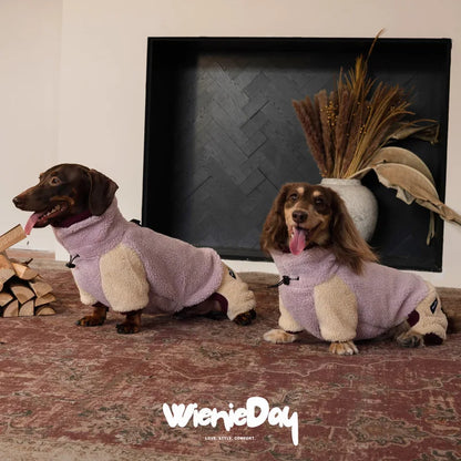 Colorblock Fleece Dachshund Onesie — product view 2